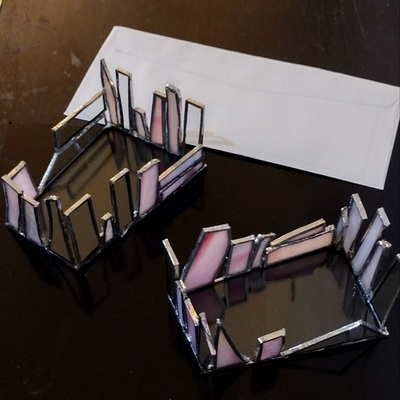 Personalized Stained glass Candle holders by Crystal Dawn Co - Picture 1 of 4